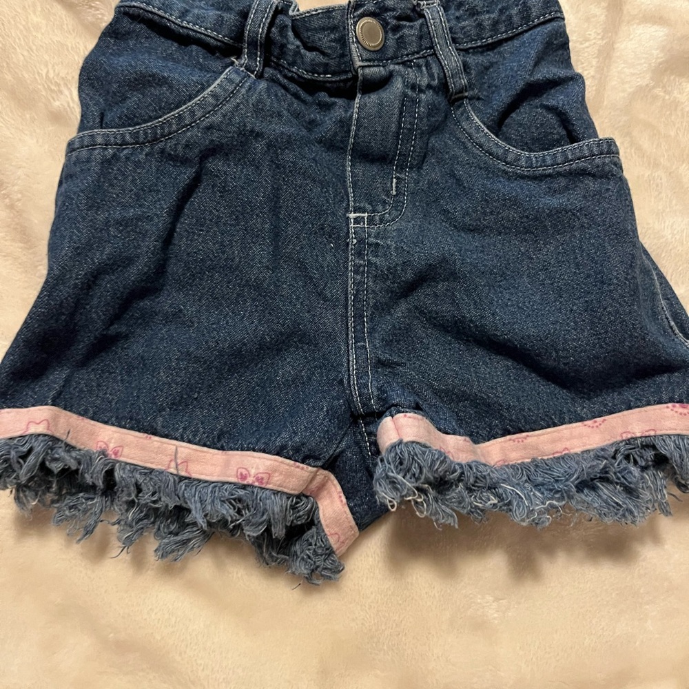 Stylish Denim Kids Shorts with Pink Trim